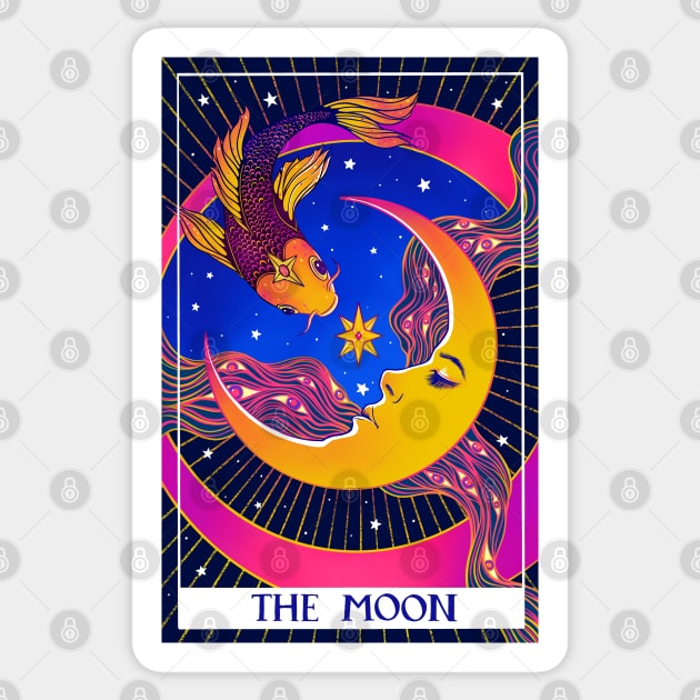 Tarot modern deck. Tarot card. The Moon Sticker by OccultOmaStore